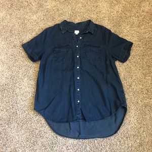 A New Day Short Sleeve Chambray Buttondown, L